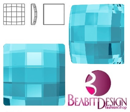Chessboard Square Aquamarine F 8mm Chessboard Square Aquamarine F 8mm