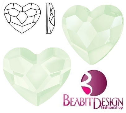 Heart Flat Powder Green F 10mm Heart Flat Powder Green F 10mm