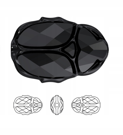 Scarab Bead JET 12mm Scarab Bead JET 12mm